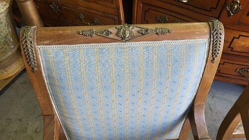 Paire de fauteuils en noyer style Empire retour d'Égypte