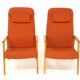 Set of 2 Scandinavian beech armchairs, Sweden, 1950