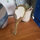 Old bronze mirror by hand, art deco woman's nude