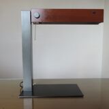 Minimalist teak and metal desk lamp, germany 2000s