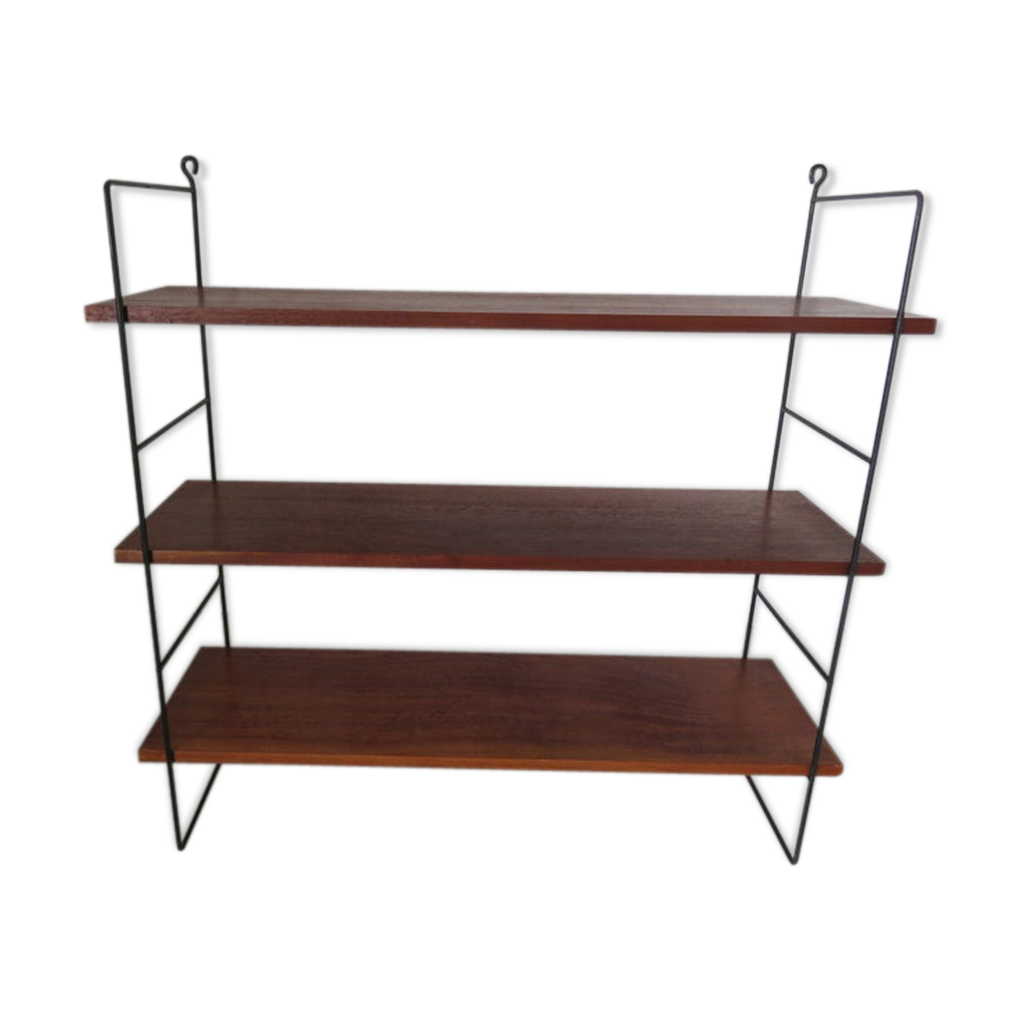 Scandinavian wall shelf modular wood and metal years 60 70