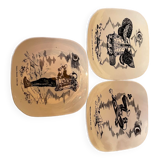 Set of 3 flat plates Gien