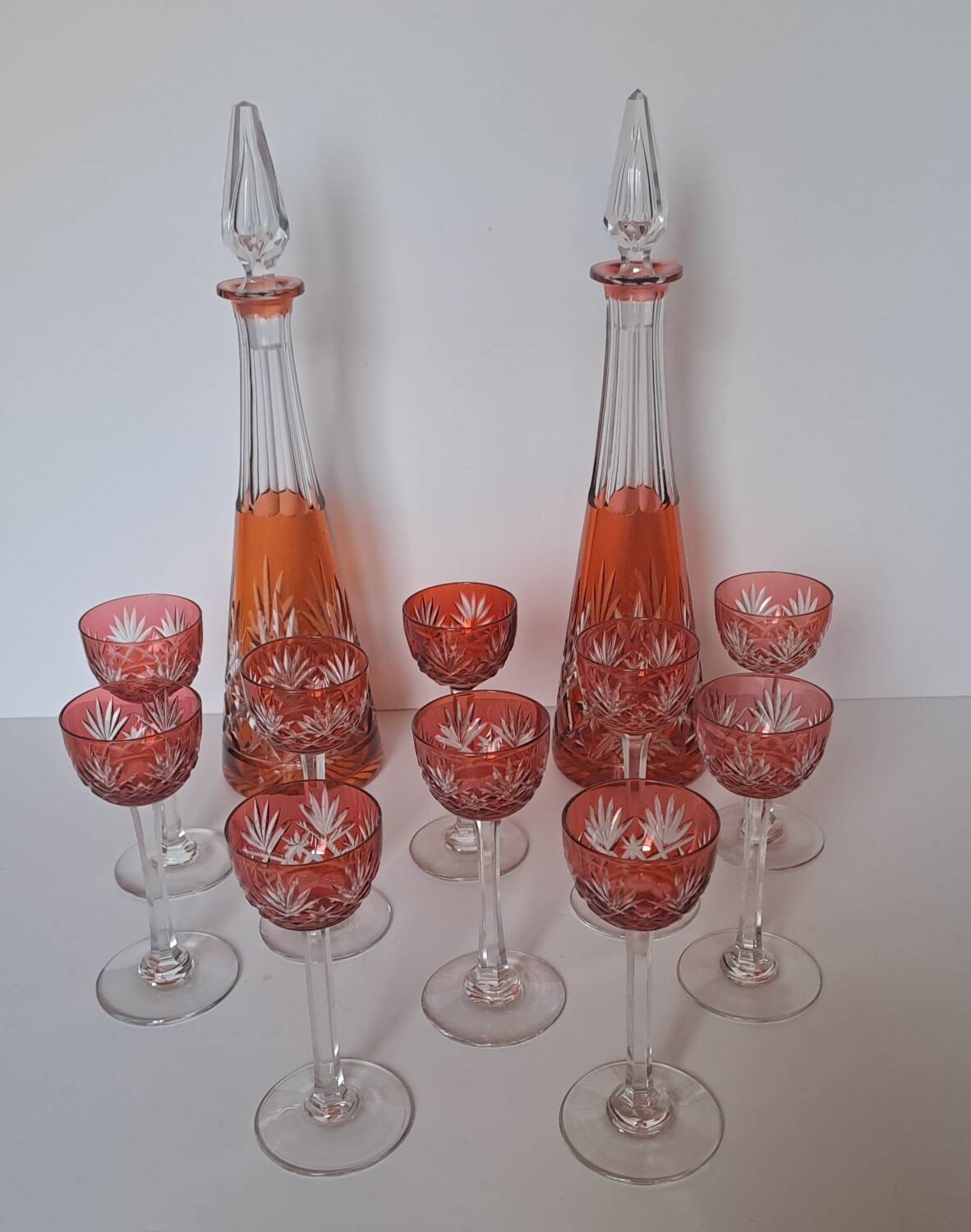 Crystal liqueur service from Saint Louis, Massenet model.