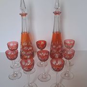 Crystal liqueur service from Saint Louis, Massenet model.
