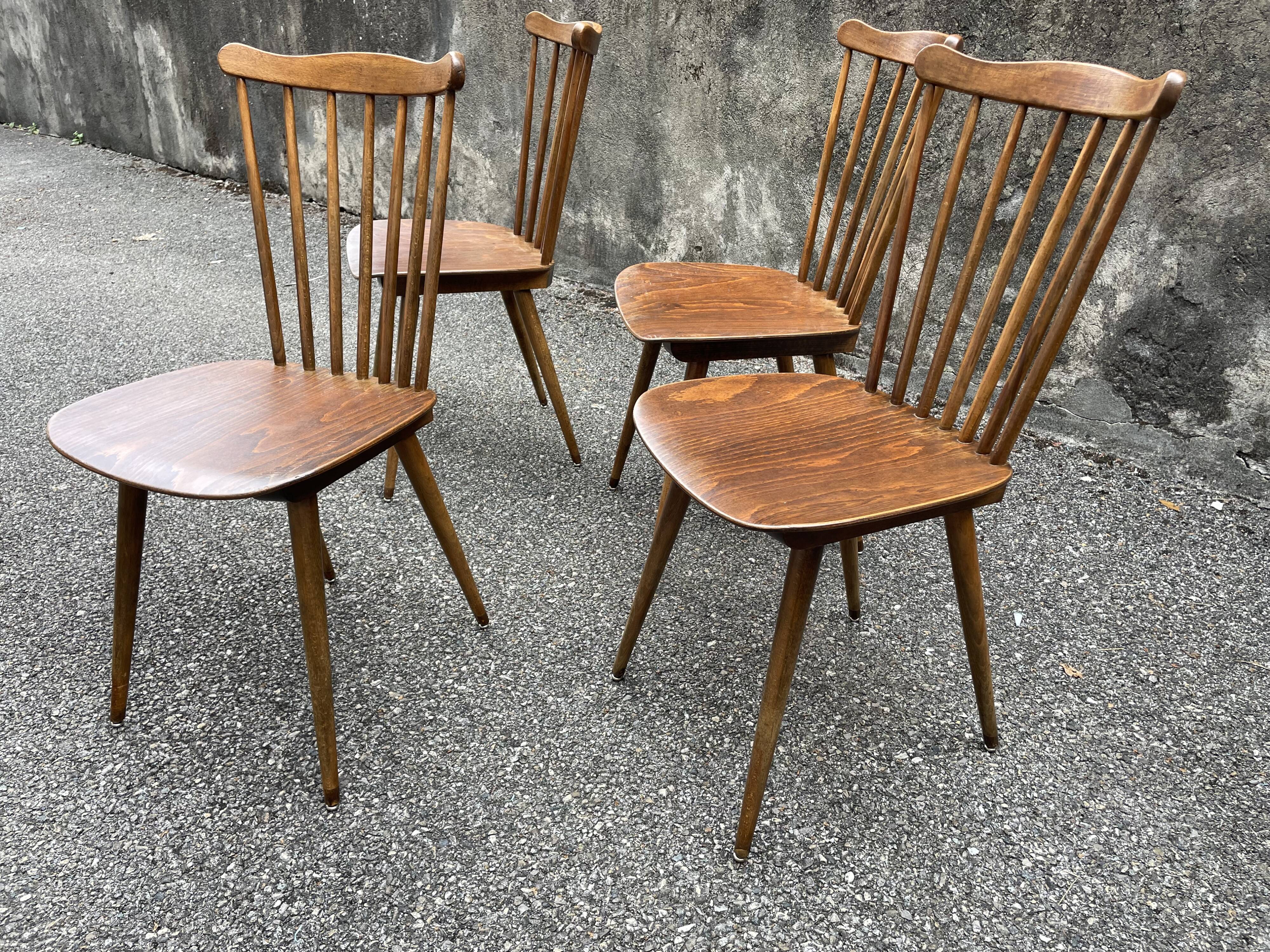 Set of 4 Menuet Baumann chairs
