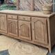 Antique sideboard/buffet in raw oak with splayed legs - 1950s