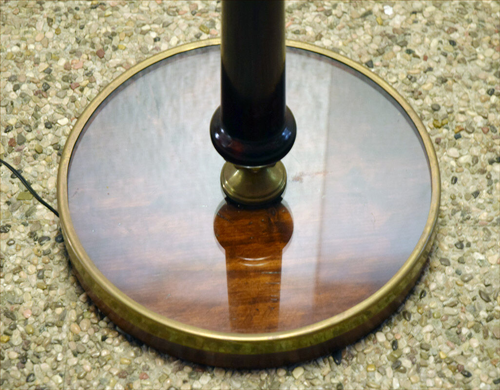 1950's floor lamp in mahogany and brass