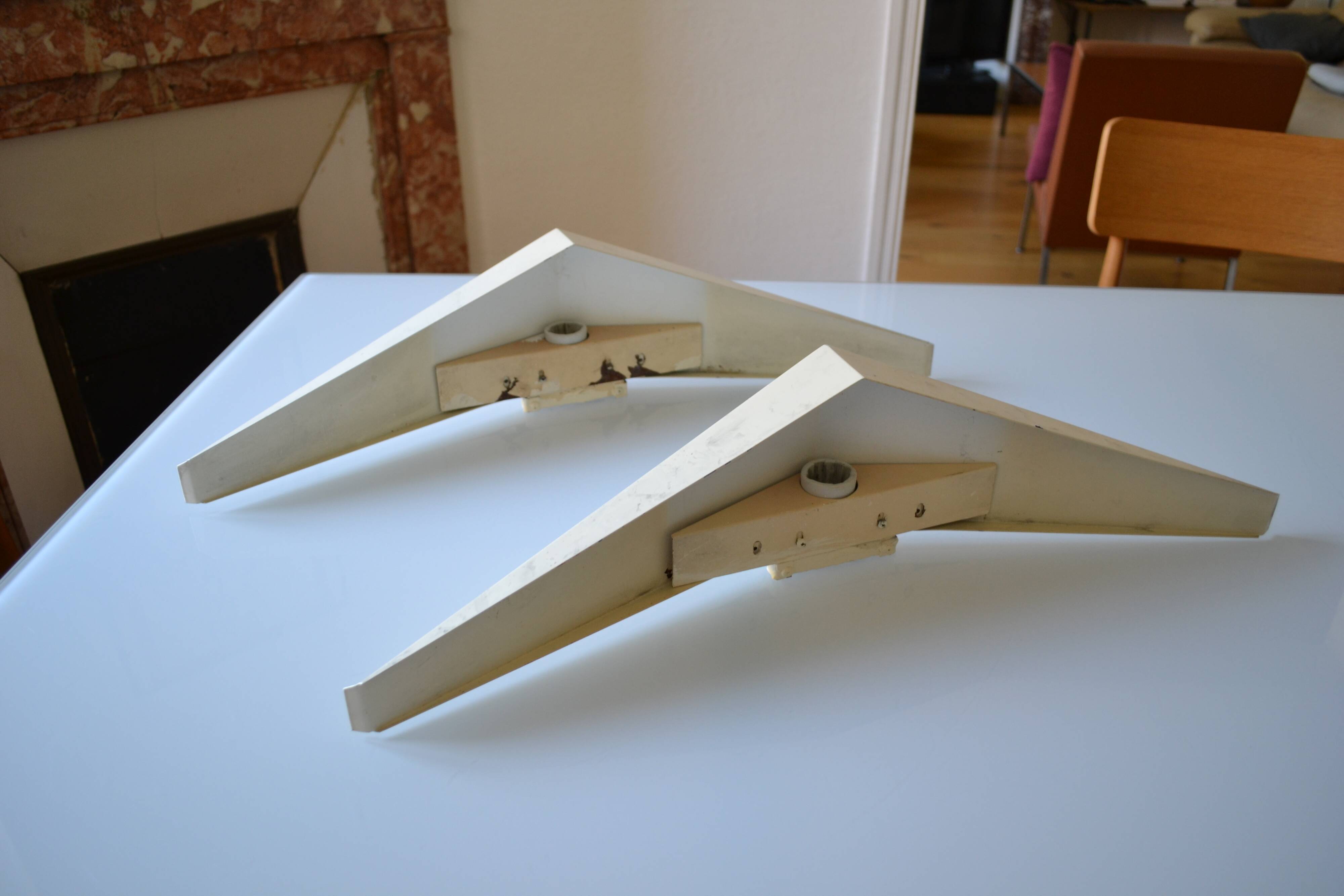 Pair of modernist reconstruction wall lamps