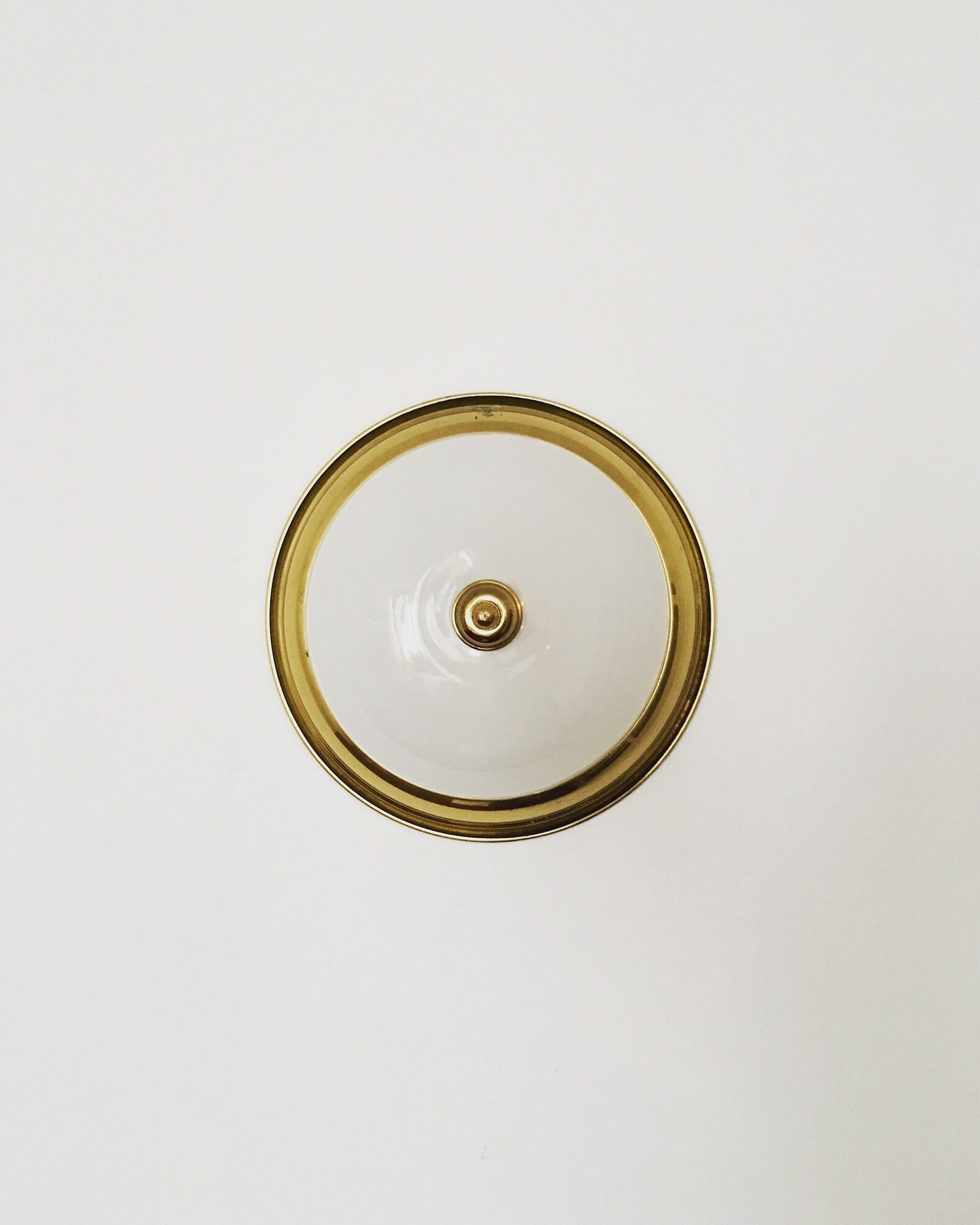 Brass and glass wall lamp or flush light