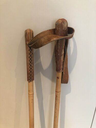 Vintage skis, snowshoes and poles