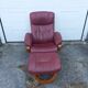 Old armchair on vintage leather foot + foot rest