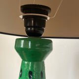 Handcrafted green ceramic lamp