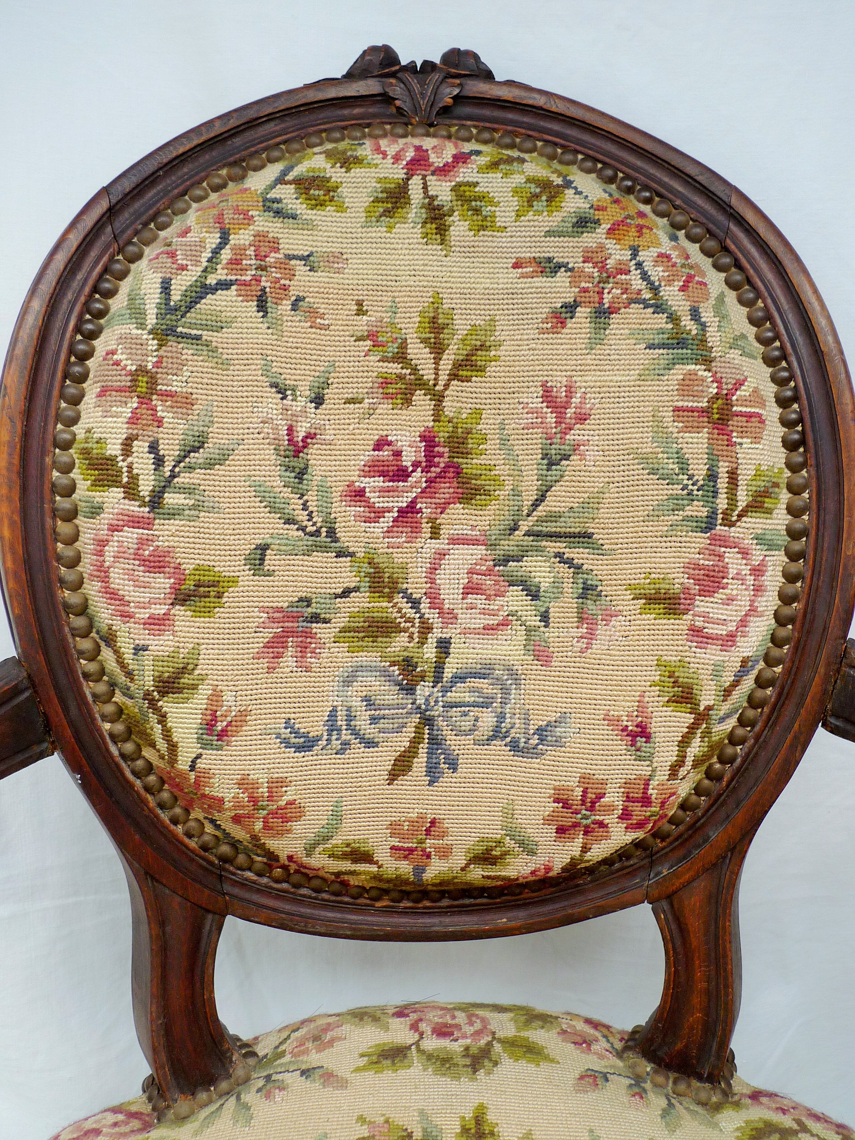 Pair of Louis XVI-style convertible armchairs