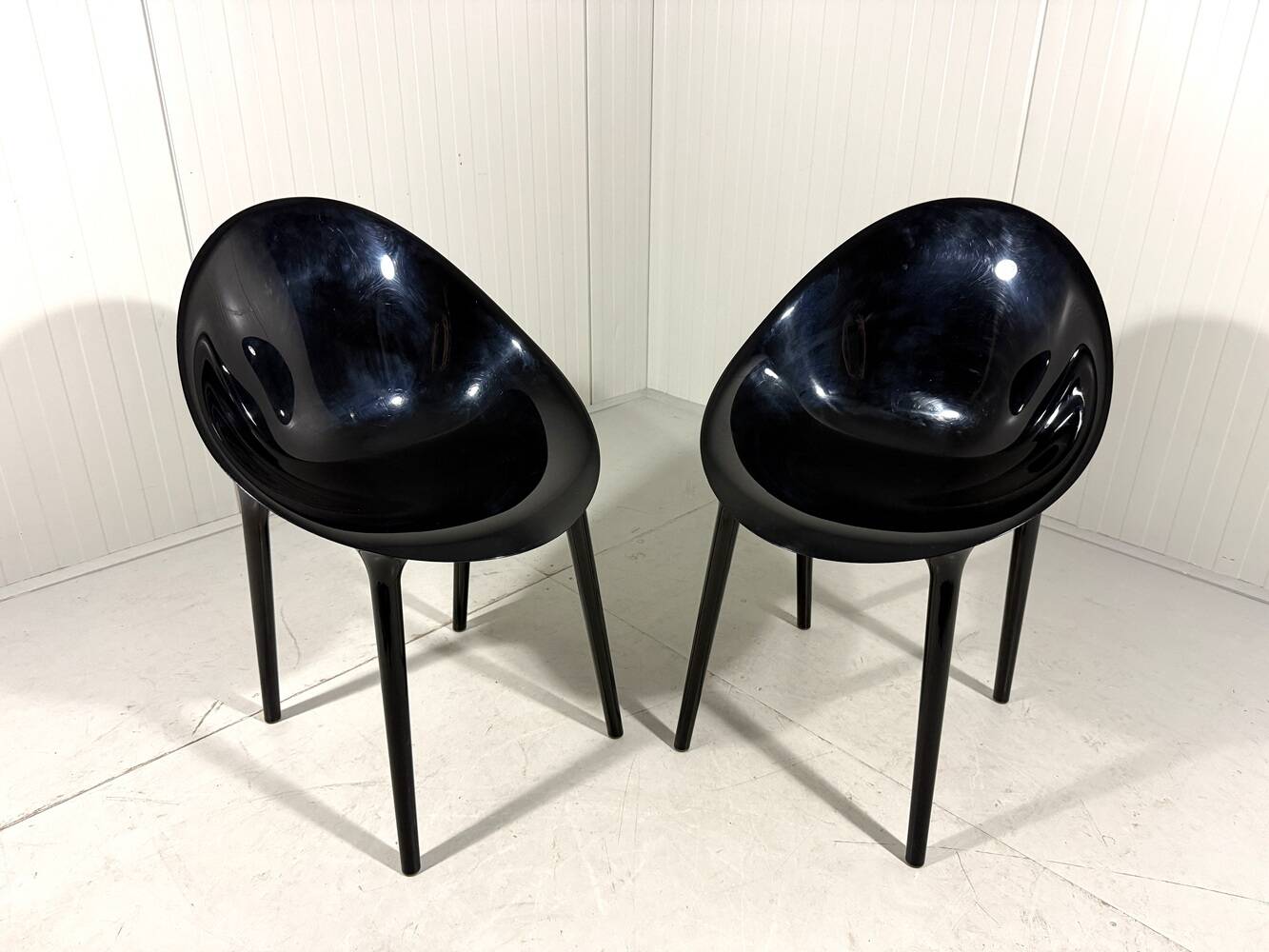 Philippe Starck glossy Super Impossible chairs, Kartell Italy