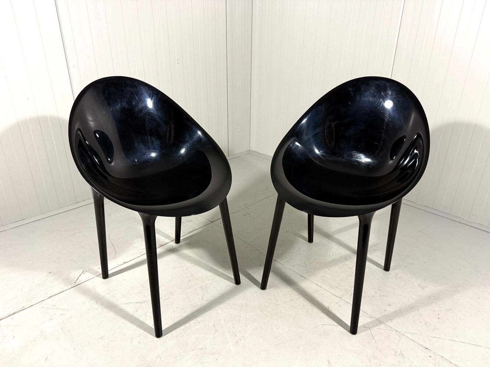 Philippe Starck glossy Super Impossible chairs, Kartell Italy