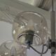 70s chandelier, smoked glass globe, 5 lights