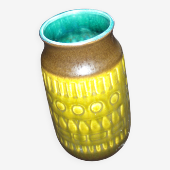 Vase vert avec décor géométrique jasba w.germany