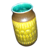 Green vase with geometric decoration jasba w.germany