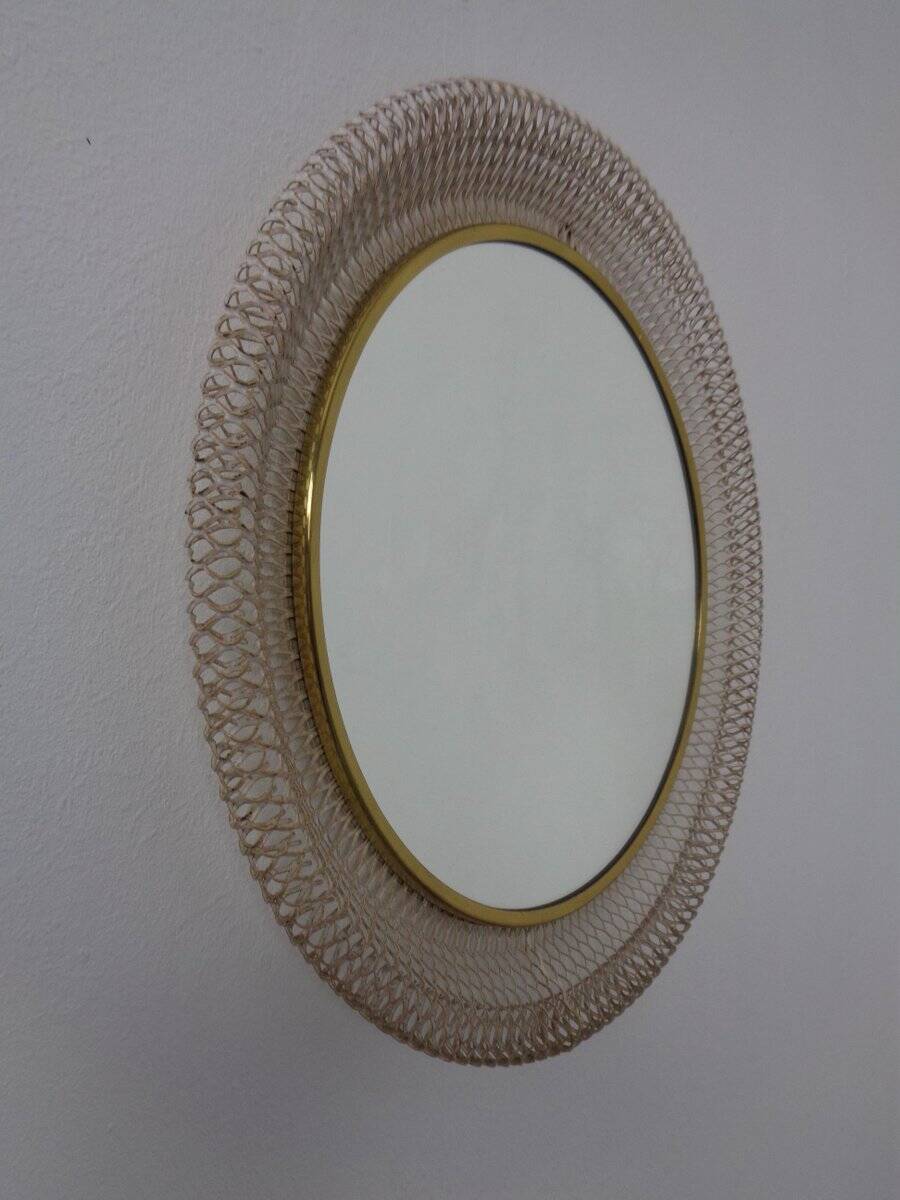 French brass and metal mirror, 1960s
