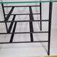 Vintage coffee table and door reviewed in glass and metal, 50s