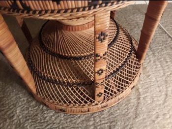 Fauteuil vintage Emmanuelle de Kok maison en osier et bambou 1970