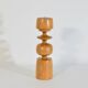 Candle holder in turned solid wood and brass