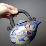 Terracotta teapot, US studio, 1950-1970 era, David Constantine White.