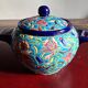 Cloisonné enamel tea service from Longwy in excellent condition.