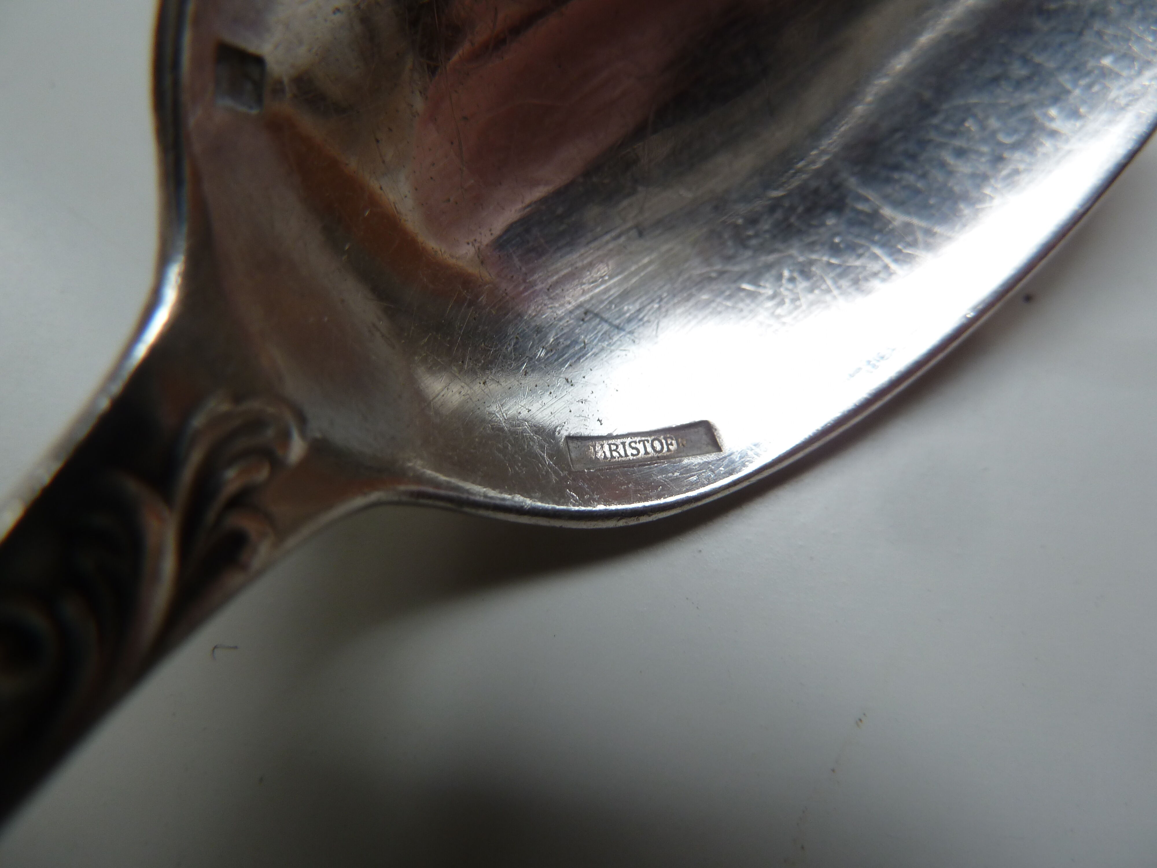 Lot 12 small silver metal spoons Christofle marly model floral decoration