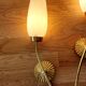 Pair of sconces in brass and opaline 1960