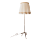 Tripod floor lamp in gilded brass, pleated lampshade, Louis XV style