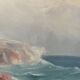 Huile de paysage marin vintage sur carton, signée par Karl Gustav Holmberg 1960