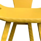Chaises brutaliste ocre jaune 1960