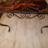 Coffee table iron forge 1960 1970 tiling