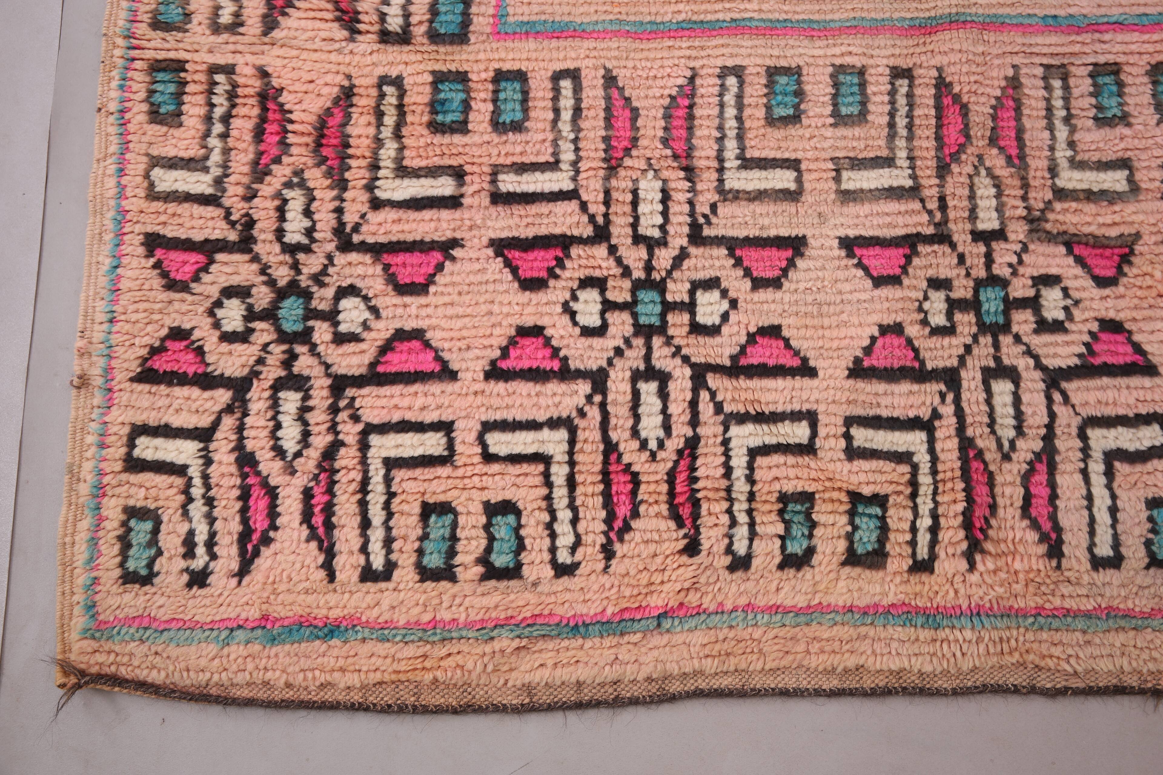 Pink Vintage Moroccan Rug 176 x 259 cm - Berber Rug Handmade - Wool Rug