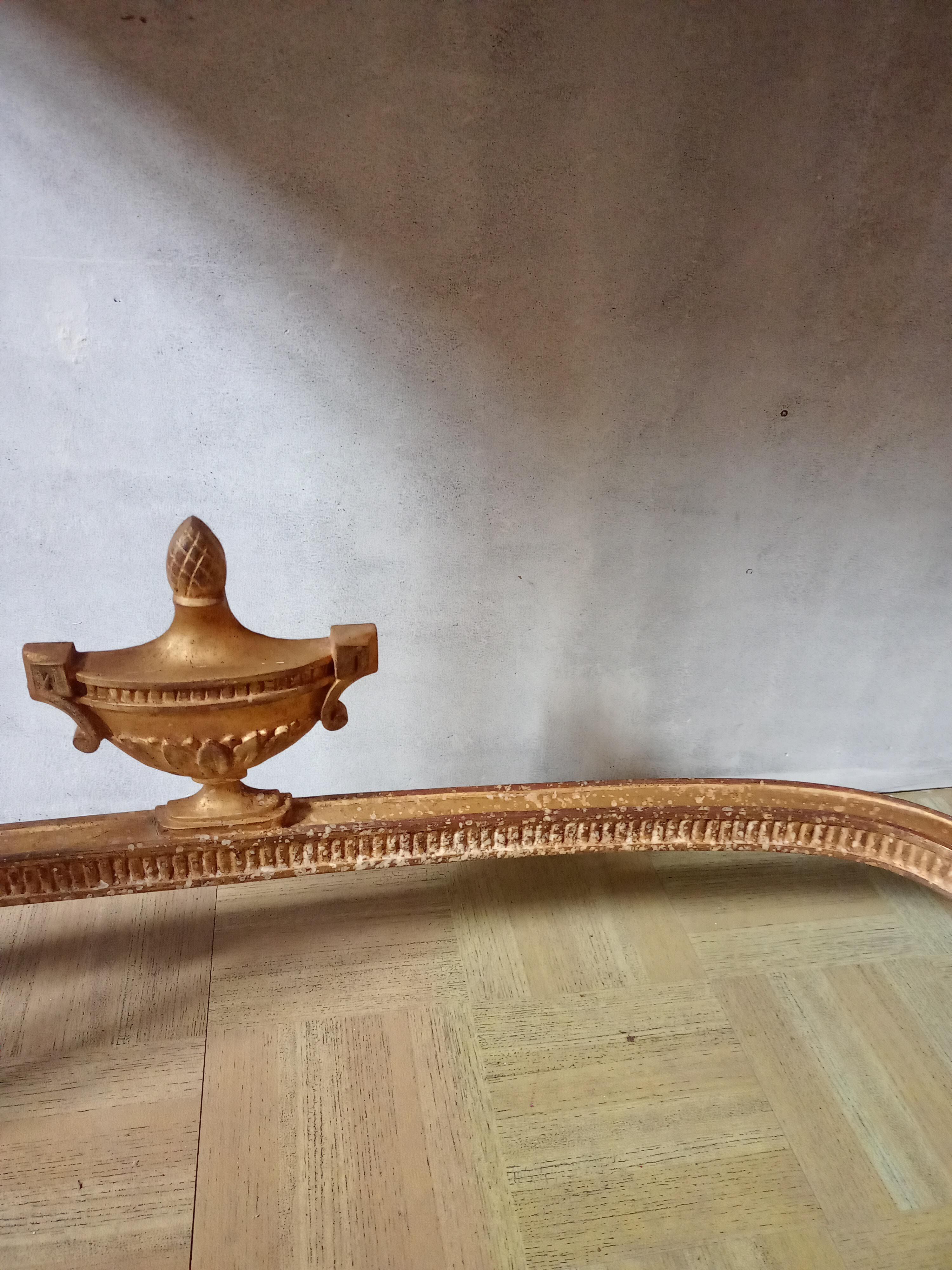 Console in gilded wood and marble style Louis XVl