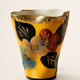 Petit vase Vallauris céramique émaillée, décor floral coloré.