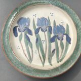 Set of 5 artisanal plates in enamelled earth plus a dessert plate. Unique pieces .