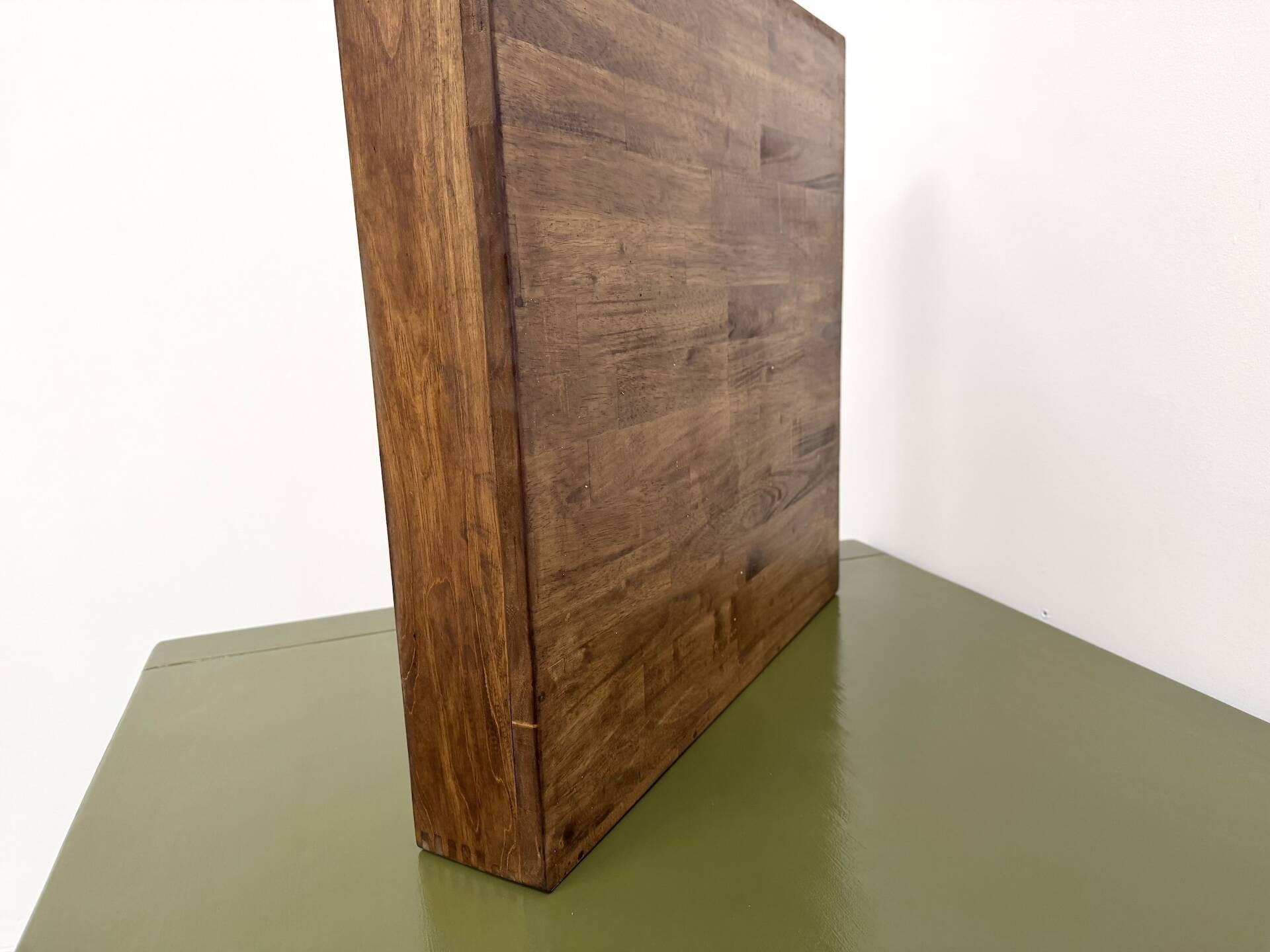 Square modernist wooden mirror — Scandinavian style, 1970s