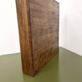 Square modernist wooden mirror — Scandinavian style, 1970s