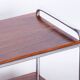 Table d'appoint Bauhaus tchèque en noyer et acier chromé, années 1930