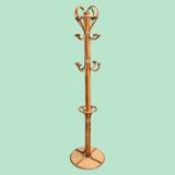 Vintage rattan parrot coat rack 1970