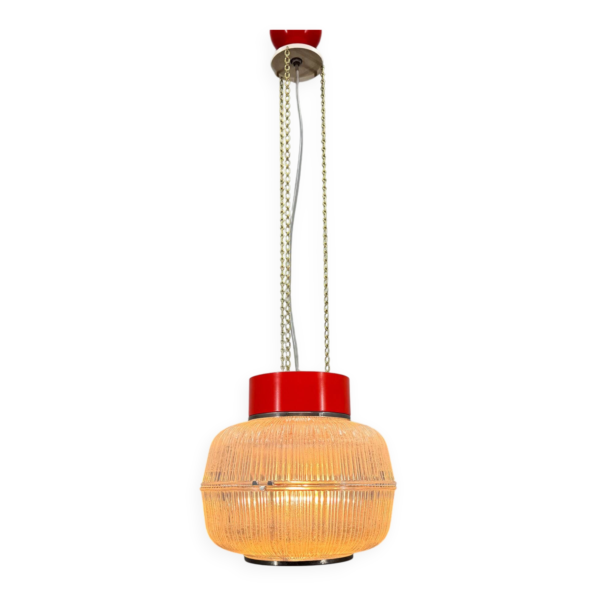 1960's Glass & Metal Pendant, Czechoslovakia