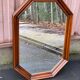 Vintage octagonal mirror in solid wood 70x50cm