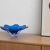 Cobalt flower bowl, Danish design, 1970s, made in Denmark