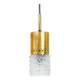 Brass and bubble glass pendant light by veb narva, 1970s