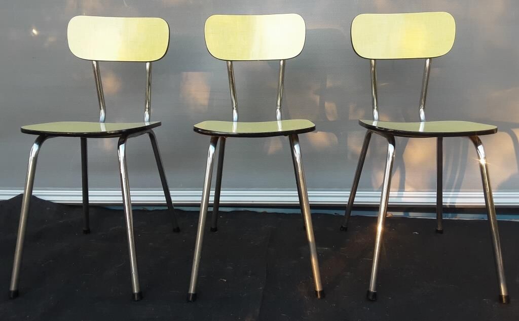 Trio yellow formica chairs