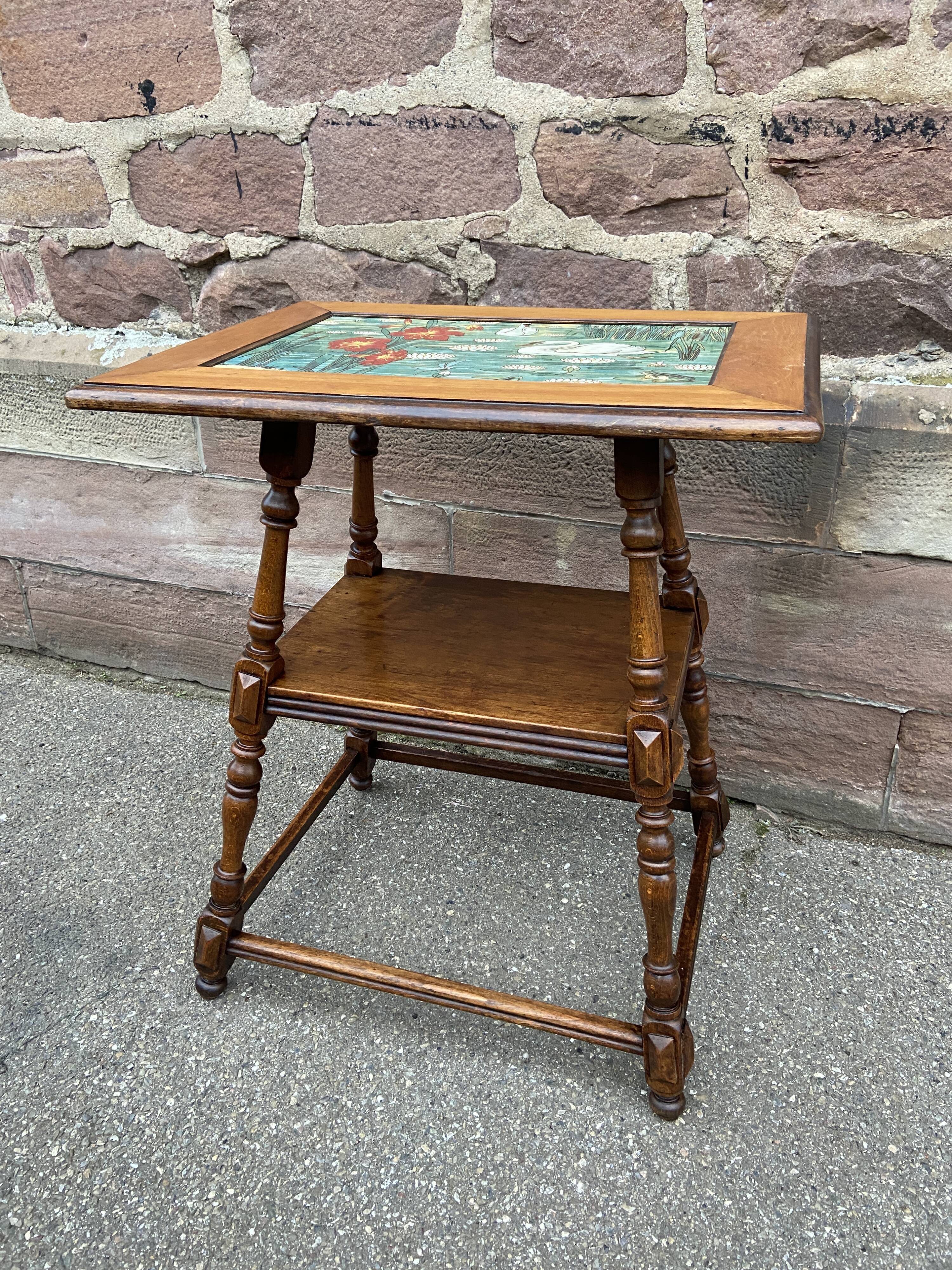 Side table jugendstil Art Nouveau wooden pedestal table 1910
