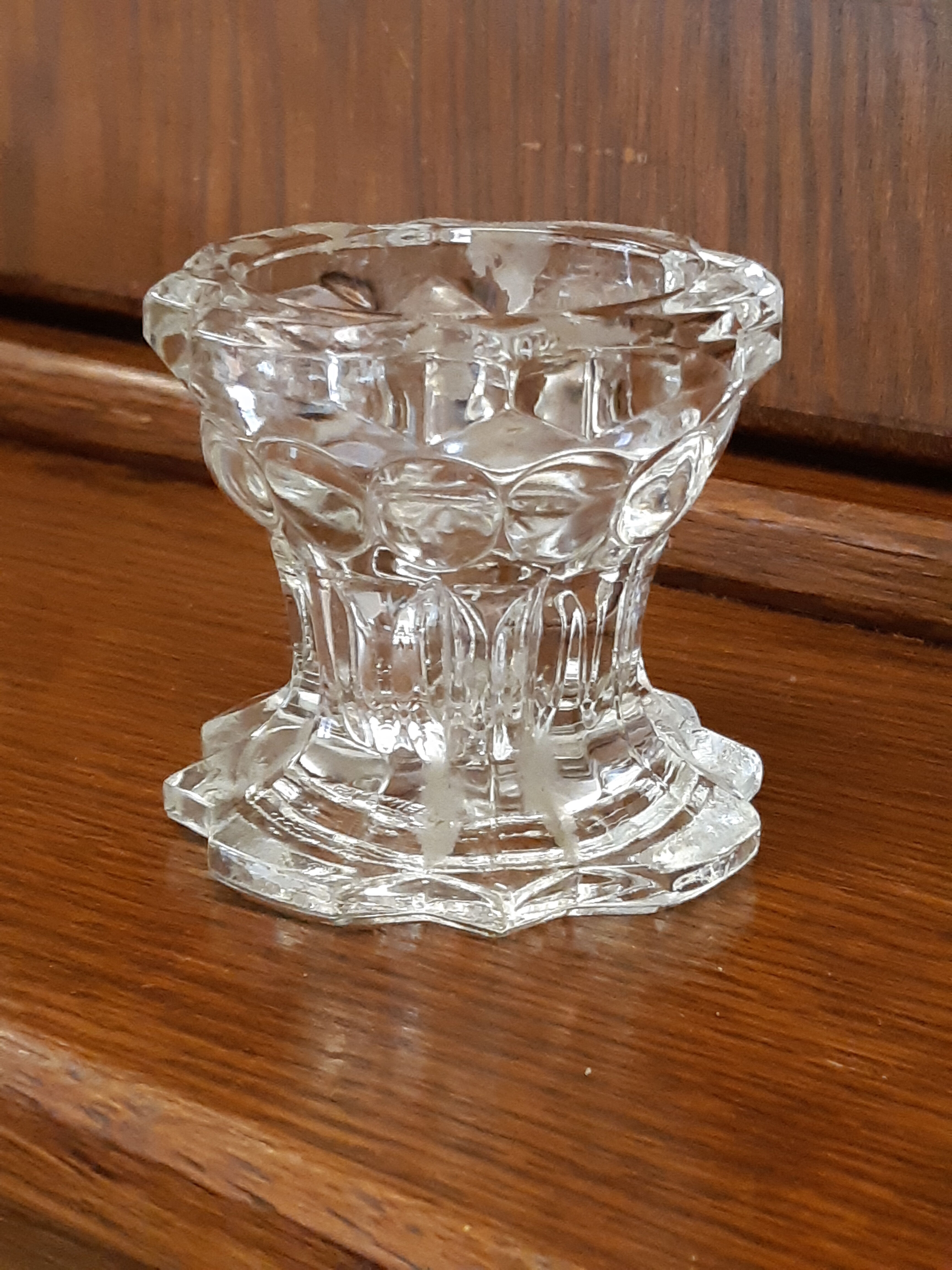 Reims crystal candle holder signed