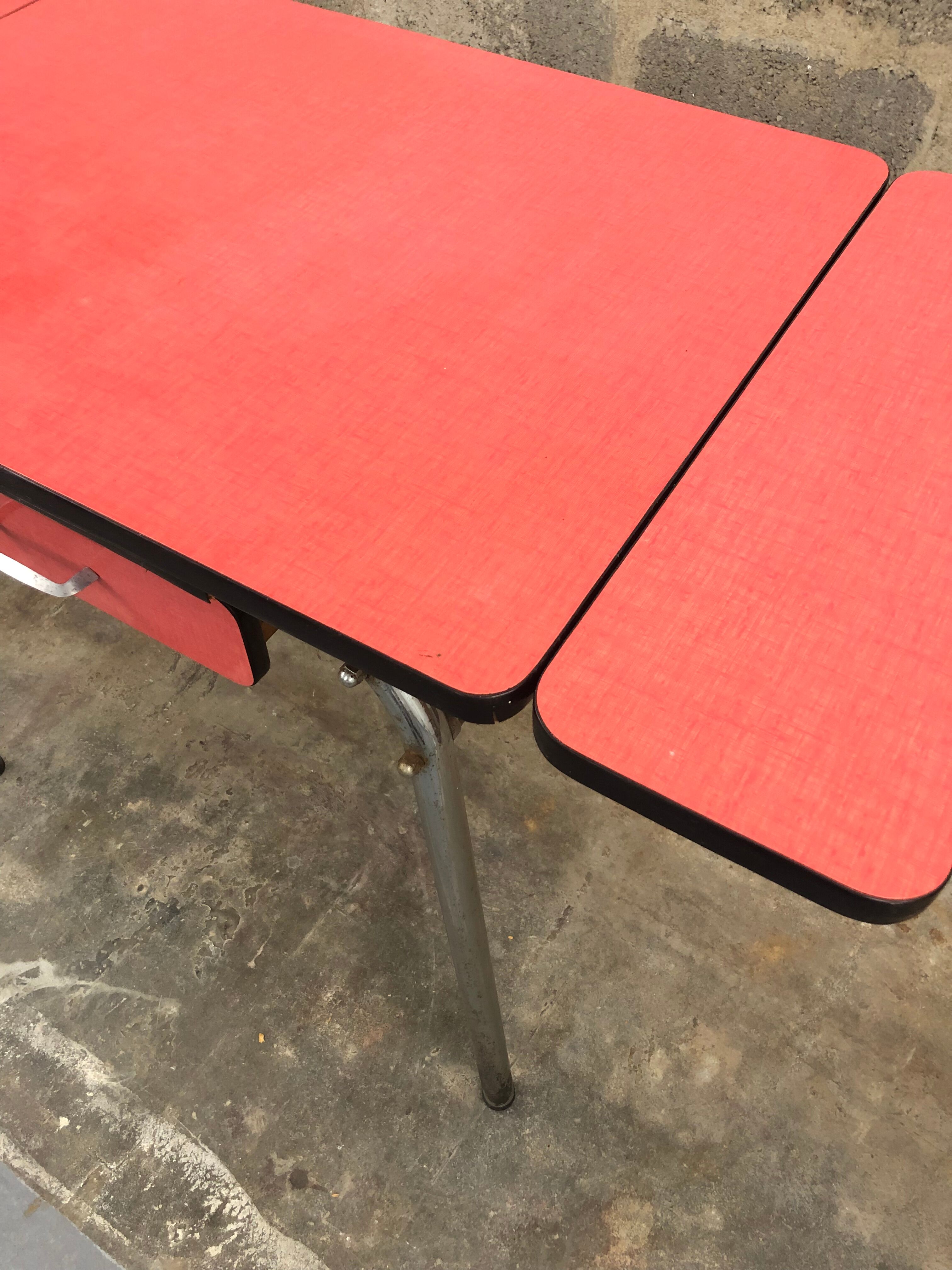 Red formica table